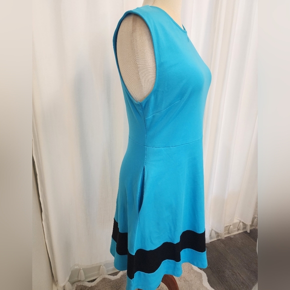 New York & Company Colorblock Fit & Flare Mini Dress Blue Large NWT - Picture 5 of 9